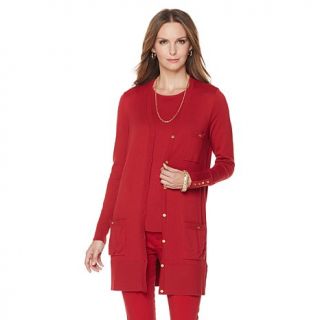 DG2 by Diane Gilman Classic Long Cardigan with Pockets   7848627