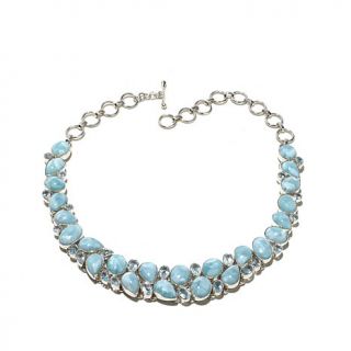 Himalayan Gems™ Larimar and Blue Topaz 16" Sterling Silver Necklace   7904319