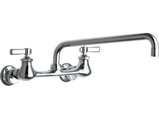 Chicago Faucets 540 LDL12ABCP Wall Mounted Pot Filler Faucet w/ Lever Handles and 12" Full Flow Swing Spout, Chrome