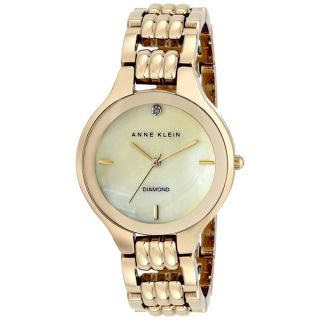 Anne Klein Womens 10 9621GMSV Classic Round Mother of Pearl Watch