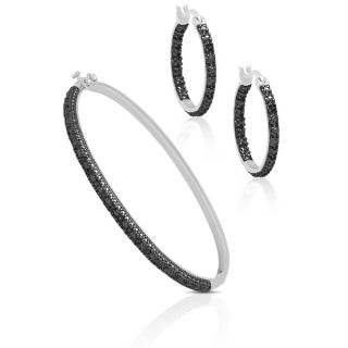 Finesque Sterling Silver Black Diamond Accent Infinity Design Jewelry