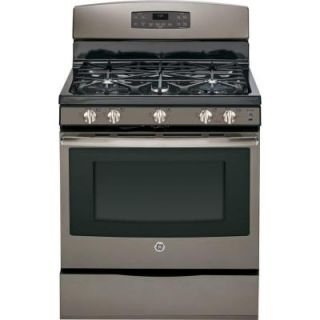 GE 5.0 cu. ft. Gas Range with Self Cleaning Convection Oven in Slate JGB690EEFES