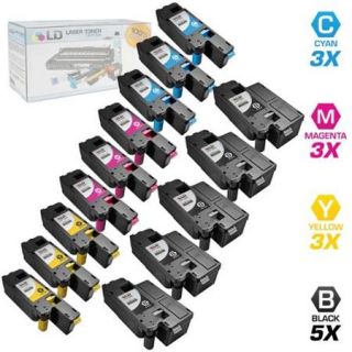 LD Compatible Replacements for Dell Color Laser C1660w Set of 14 Laser Toner Cartridges Includes 5 332 0399 Black, 3 332 0400 Cyan, 3 332 0401 Magenta, and 3 332 0402 Yellow
