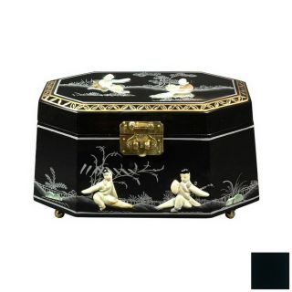 Oriental Furniture Antoinette Black Tabletop Jewelry Armoire