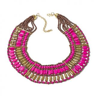 BAJALIA "Raaka" Beaded Mesopotamian Style 17" Collar Necklace   7698057
