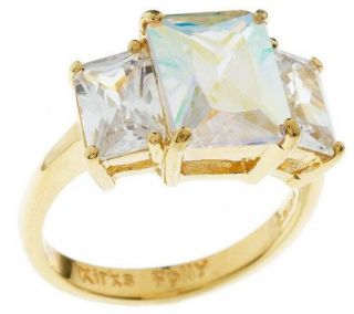 Kirks Folly Sugar Cube 3 Stone Sparkle Ring —