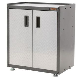 Gladiator Ready to Assemble 31 in. H x 28 in. W x 18 in. D Steel 2 Door Freestanding Garage Cabinet in Silver Tread GAGB28FDYG
