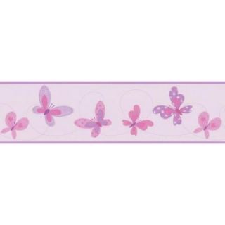 6.8 in. W x 10 in. H Flutter By Purple Butterflies Border Sample 443B90533SAM