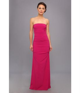 nicole miller strapless column gown pink