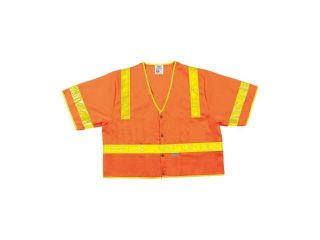 River City 611 CL3SOVX2 Lum. Class Iii Poly Fluorescent Safety Vest Orng