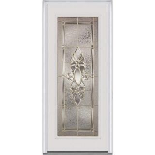 Milliken Millwork 36 in. x 80 in. Heirloom Master Decorative Glass Full Lite Primed White Steel Prehung Front Door EMJ686HMN30FSVLH