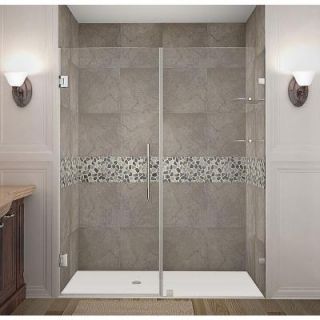 Aston Nautis GS 63 in. x 72 in. Completely Frameless Hinged Shower Door with Glass Shelves in Chrome SDR990 CH 63 10