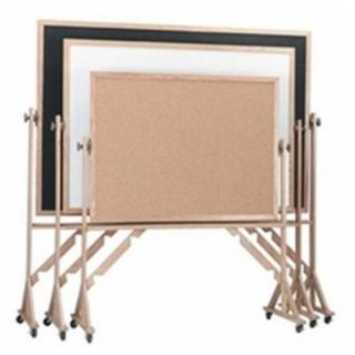 Aarco Products RBB4260 Natural Cork Both Sides Free Standing Board Oak Frame