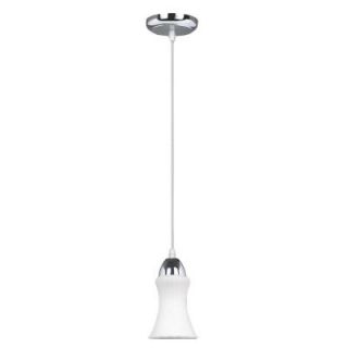 Lola Collection 1 Light Chrome Pendant with White Frosted Glass 23100 C1