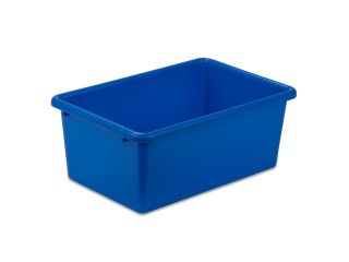 small plastic bin, blue