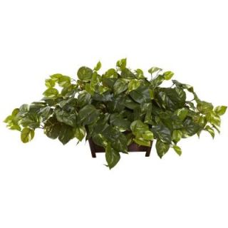 Nearly Natural Pothos with Rectangle Decorative Planter 6793