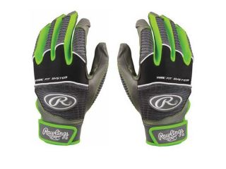 Rawlings Adult Workhorse 950 Series Batting Gloves   Small   Lime Green