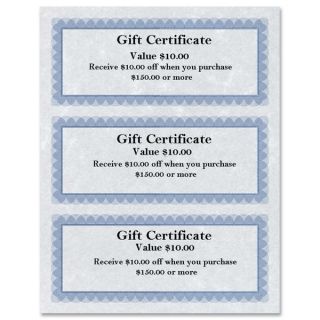 First Base Regent Gift Certificate (Pack of 75)   Shopping