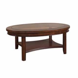 Somerton Home Furnishings Rhythm Medium Brown Walnut Poplar Oval Coffee Table