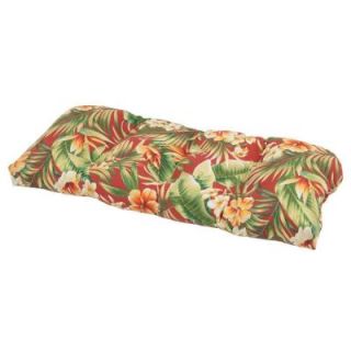 Hampton Bay Cypress Chili Tufted Outdoor Settee Cushion 7426 01223500