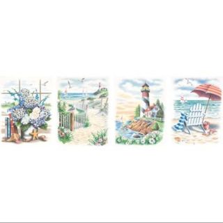 Pencil by Number Beach Scenes Kit, 9" x 12", Set of 4