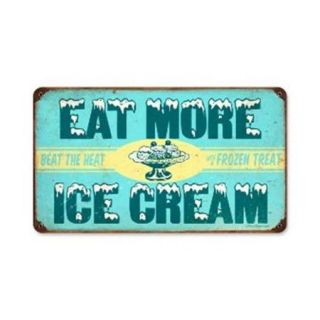 Past Time Signs RPC164 Ice Cream Food And Drink Vintage Metal Sign, 14 W X 8 H inch