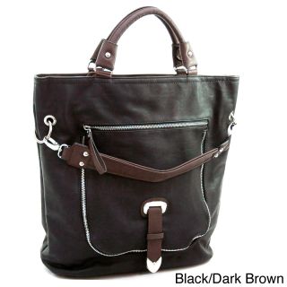 Dasein Decorative Zipper/ Buckle Front Tote Bag   Shopping