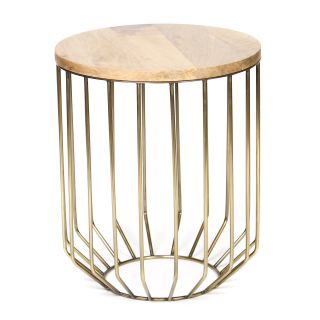 Prima Wire Frame Accent Table   Antique Brass   End Tables