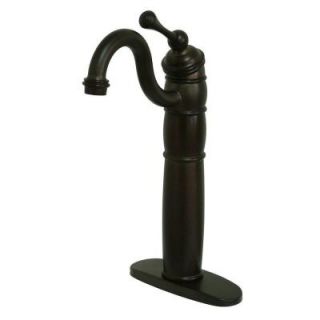 Kingston Brass Victorian Single Hole Single Handle High Arc Vessel Bathroom Faucet in Oil Rubbed Bronze HKB1425BL