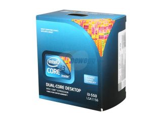 Intel Core i3 550 Clarkdale Dual Core 3.2GHz LGA 1156 73W BX80616I3550 Desktop Processor Intel HD Graphics