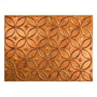 Fasade 24 in. x 18 in. Rings PVC Decorative Backsplash Panel in Muted Gold B61 20