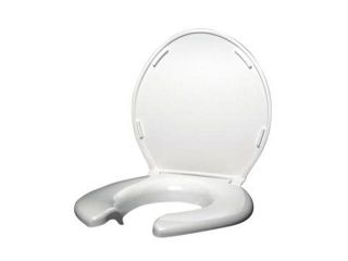 Big John 2445263 3W Toilet Seats Open Front Toilet Seat with Cover in White