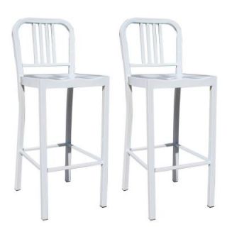 AmeriHome White Metal Counter Height Chair Set (2 Piece ) BS5030WSET