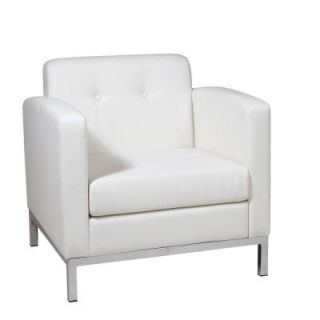 Ave Six Wall Street Faux Leather Arm Chair in White WST51A W32