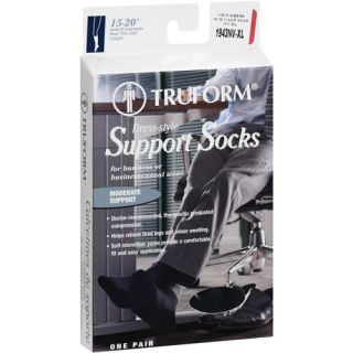 Truform Men's Compression Socks (15 20 mmHg), Knee High, Navy, X Large