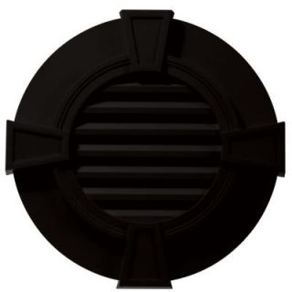 Builders Edge 30 in. Round Gable Vent with Keystones in Black 120033030002