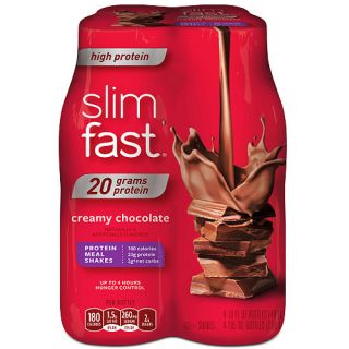 Slim Fast 3 2 1 Low Carb Diet High Protein Creamy Chocolate 4 pk, 10 fl oz