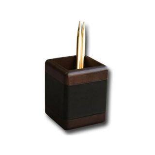 Dacasso A8410 Wood & Leather Pencil Cup