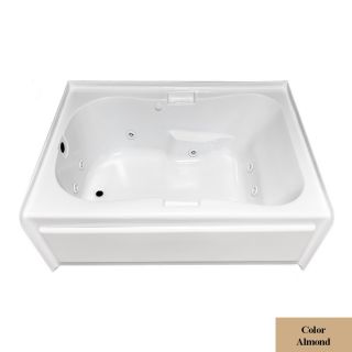 Laurel Mountain Skirted Alcove Hourglass Ii Plus 1 Person Almond Acrylic Hourglass In Rectangle Whirlpool Tub (Common 42 in x 72 in; Actual 21.5 in x 41.75 in x 71.75 in)