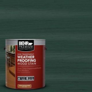 BEHR Premium 1 gal. #ST 114 Mountain Spruce Semi Transparent Weatherproofing Wood Stain 507701