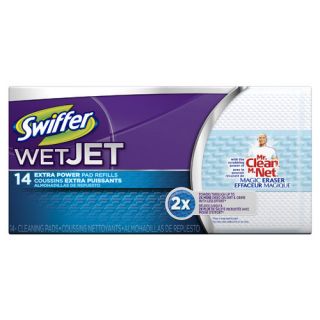 Swifter Wet Jet Refill Pads with Mr Clean Magic Eraser (Pack of 14