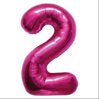 Number 2   Magenta Helium Foil Balloon   34 inch