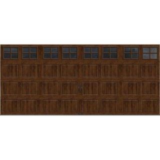 Clopay Gallery Collection 16 ft. x 7 ft. 18.4 R Value Intellicore Insulated Ultra Grain Walnut Garage Door with SQ22 Window GR2SU_WO_SQ22