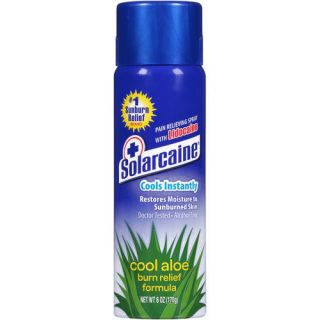 Solarcaine Cool Aloe Burn Relief Formula Pain Relieving Spray with Lidocaine, 6 oz