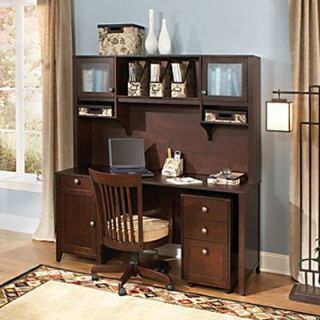 kathy ireland Office by Bush Furniture Grand Expressions Home Office Collection Desk 3 Drawer Filing Cabinet, & Hutch Bundle