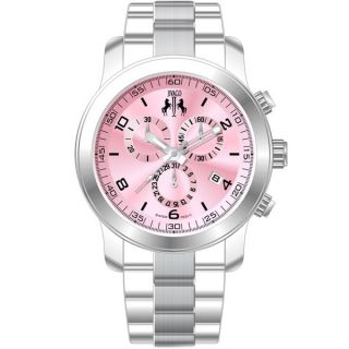 Jivago Womens Infinity Stainless Steel Pink Dial Chronograph Watch