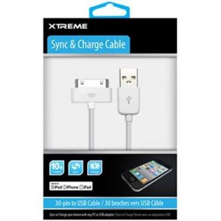 10ft 30 pin Sync&Charge Cable MFI White