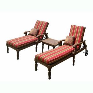 Vifah Roch Eucalyptus Patio Chaise Lounge with Table DISCONTINUED A3458.514SET2.5.11