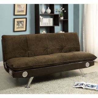 Furniture of America Thrain Modern 2 Tone Futon Sofa with Bluetooth