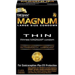 Trojan Magnum Thin Latex Condoms, 12 count